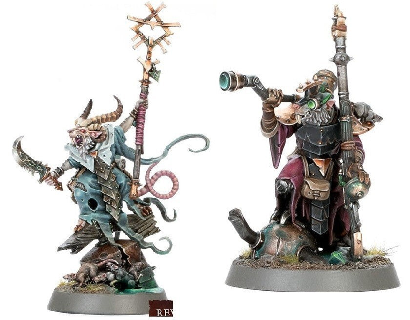 Warhammer Age of Sigmar Skaven Grey Seer and Warlock Engineer NOS