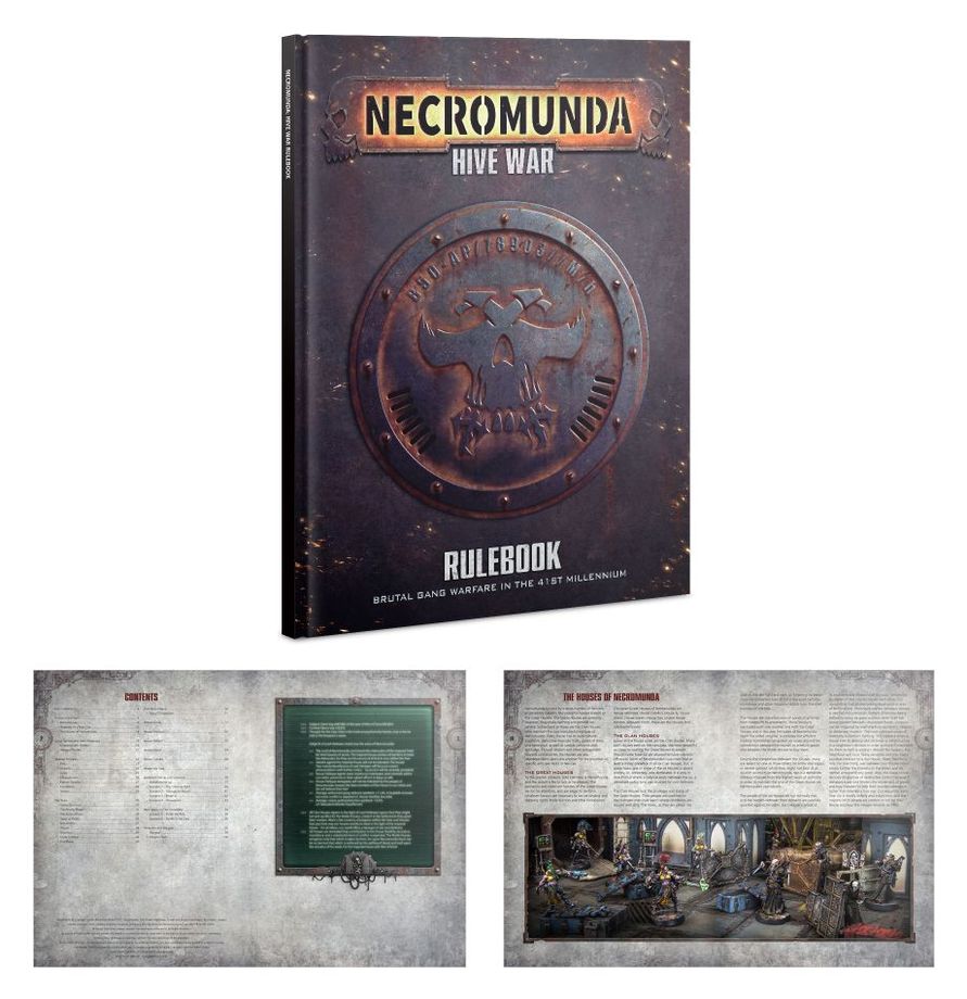 Necromunda hive war contents, rulebook, dice, tokens, cards, templates NO MODELS